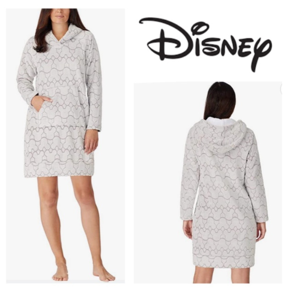Disney Womens Mickey Mouse Fleece Lounger w/ Sherpa Hoodie
